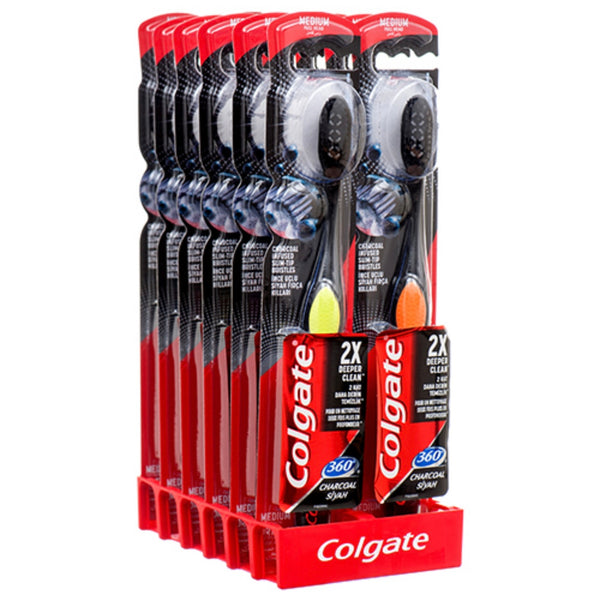 Colgate Toothbrush 360 Black Charcoal Medium