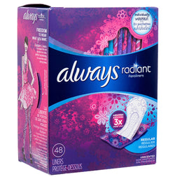 Always Radiant Liners Regular 48 ct