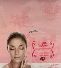 Bluna Facial Make-Up Cleansing Tissue for All Skin Types, Pomegranate Scent , 30ct per pack (12 PACK)