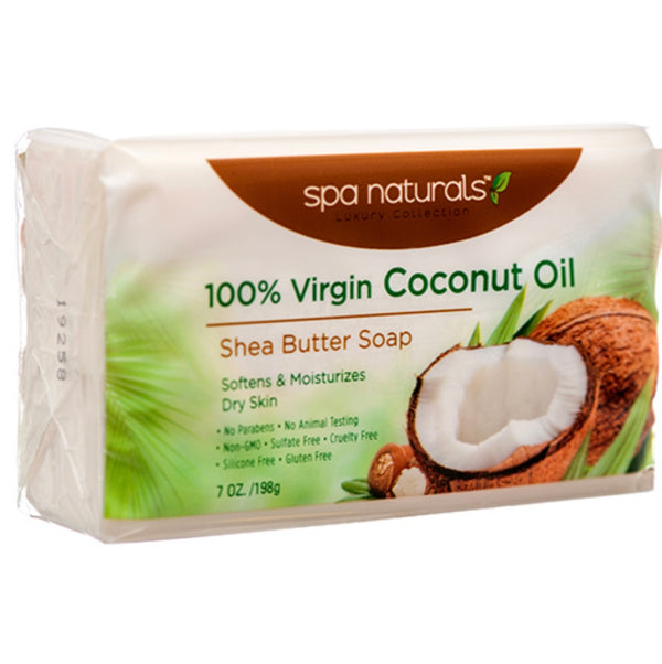 Spa Naturals 100% Virgin Coconut Oil Shea Butter Soap 7 oz