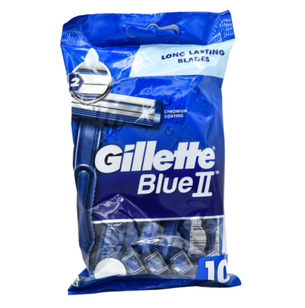 Gillette Blue II Plus Razors Dark Blue 10 Pk