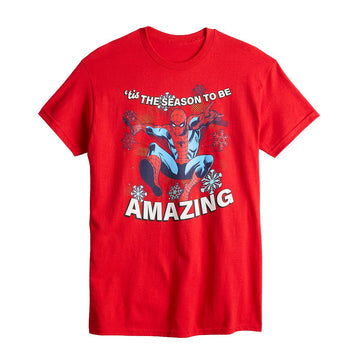 MEN'S BIG & TALL MARVEL AMAZING SPIDERMAN HOLIDAY TEE T-SHIRT