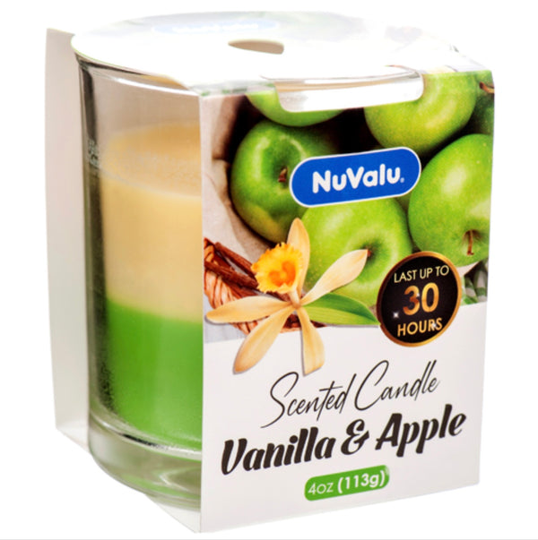 Nuvalu Candle Tumbler Vanilla & Apple Scent 4 oz