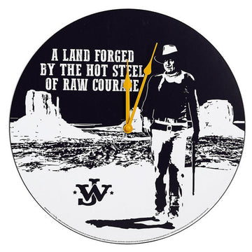 JOHN WAYNE COURAGE 13.5" WOOD WALL CLOCK