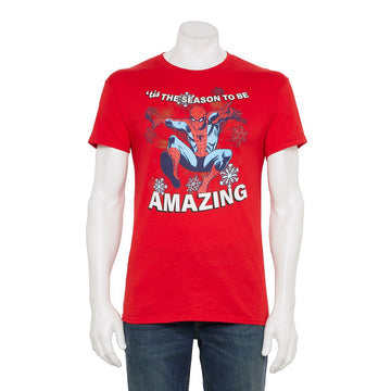 MEN'S MARVEL AMAZING SPIDERMAN HOLIDAY TEE T-SHIRT