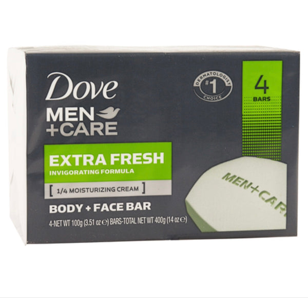 Dove Men Bar + Face Soap 4 Bars Extra Fresh 3.5 oz
