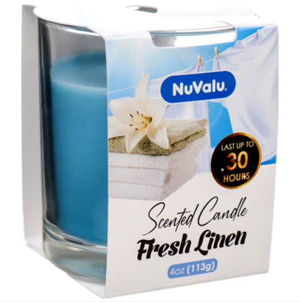 Nuvalu Candle Tumbler Fresh Linen Scent 4 oz