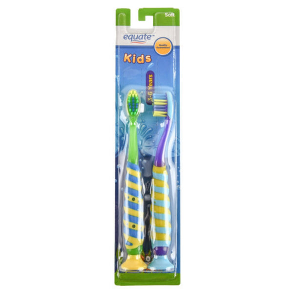 Equate Kids Toothbrushes Soft (2 Pk)