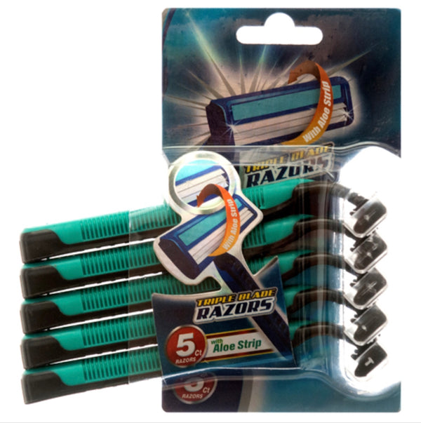 Razors w/Lubricating Strip 5 Pk