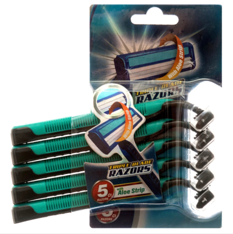 Razors w/Lubricating Strip 5 Pk