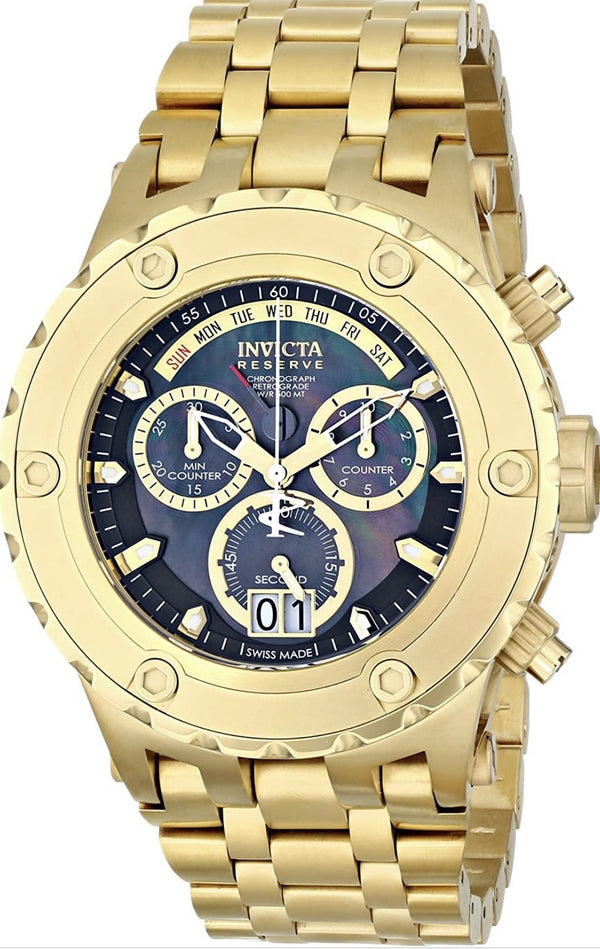 Invicta Men's 80487 Subaqua Analog Swiss Quartz Chronograph Gold-plated Watch