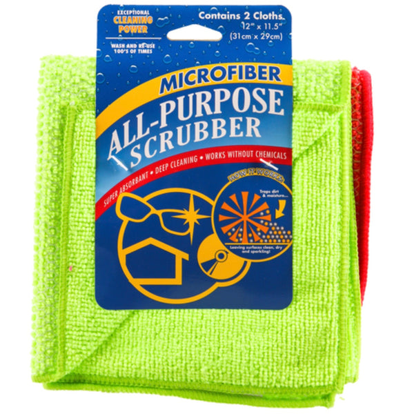 Microfiber All Purpose Towel w/Scrubber 2 Pc Set
