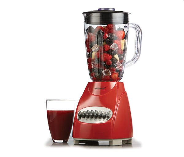 Brentwood JB-500W 12-Speed + Pulse Blender, Red [JB-220R]