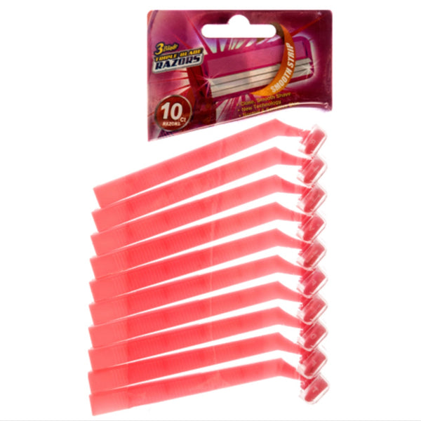 Razors without Lubricating Strip Pink for Women 10 Pk