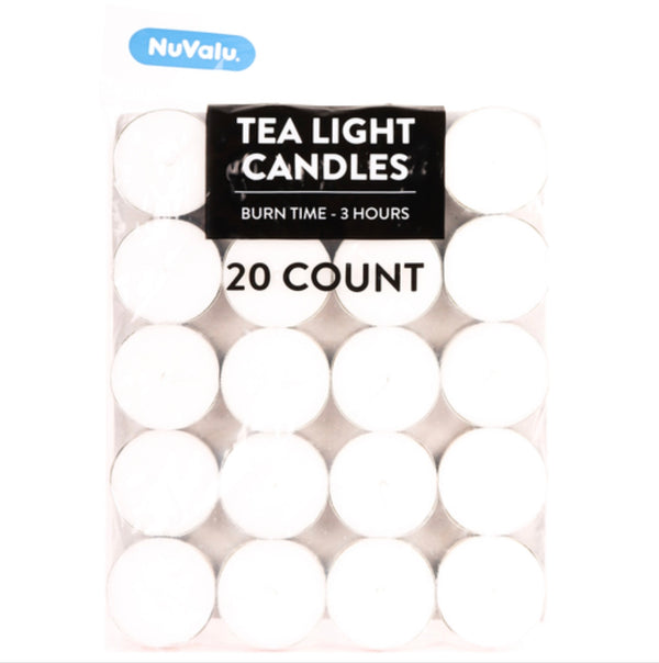 Nuvalu Tealight White Candles 20 ct