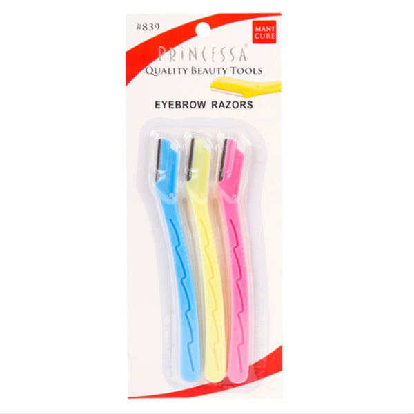 Eyebrow Razors 3 Pk Asst Clr