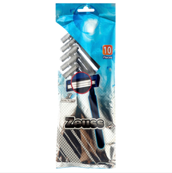 Razors 3 Blades Without Lubricating Strip w/PVC Bag 10 Pk
