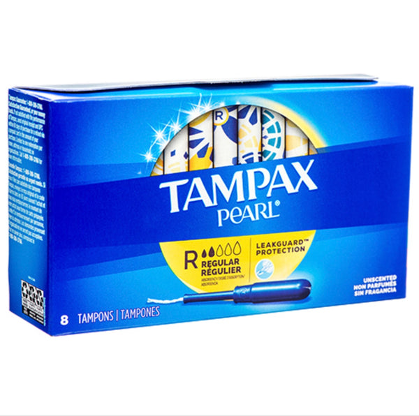Tampax Pearl Tampons Regular Unscented 8 ct