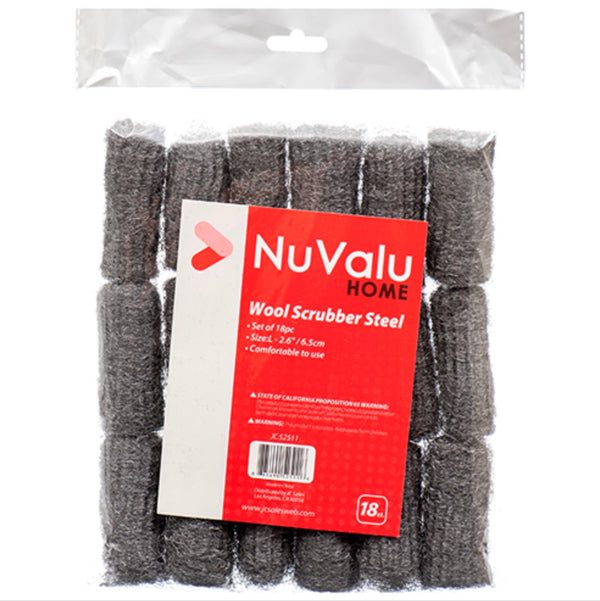 Nuvalu Scrubber Steel Wool 18 Pk