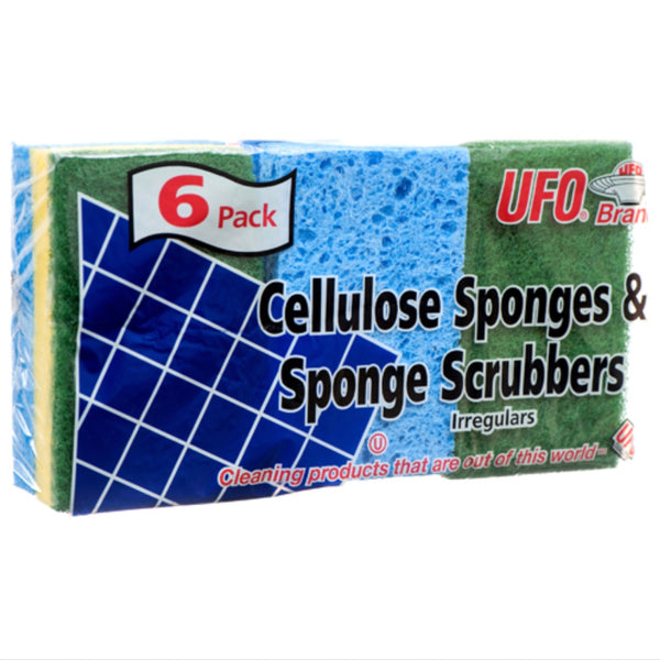 UFO Cellulose Scrubber Sponges 6 Pk