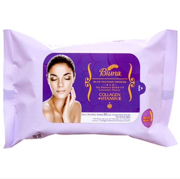 Bluna Facial Cleansing Tissue Collagen+Vitamin E 30 ct