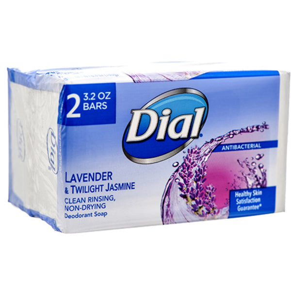 Dial Antibacterial Bar Soap Lavender & T. Jasmine Scent 2 Pk 3.2 oz