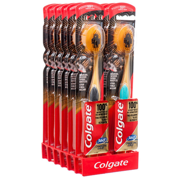 Colgate Toothbrush 360 Black Charcoal Gold Soft