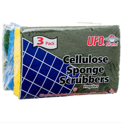 UFO Cellulose Scrubber Sponges 3 Pk