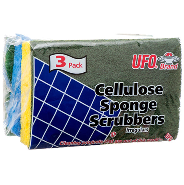 UFO Cellulose Scrubber Sponges 3 Pk