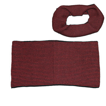 FREE AUTHORITY ACRYLIC BLACK & RED STRIPE SNOOD SCARF