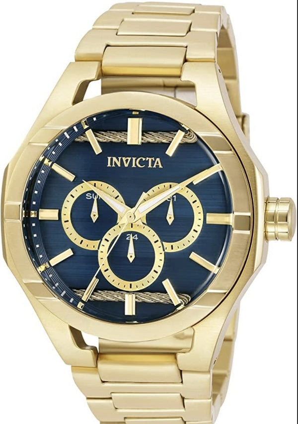 Invicta Men's 31830 Bolt Quartz Chronograph Blue, Gold Dial Watch