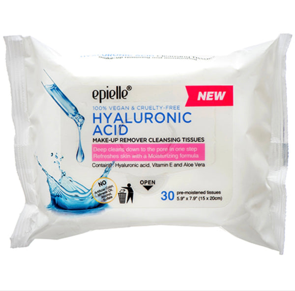 Epielle Cleansing Tissue Makeup Removal Hyaluronic Acid 30 ct