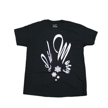 MEN'S BLACK SNOWFLAKE GRAPHIC TEE T-SHIRT
