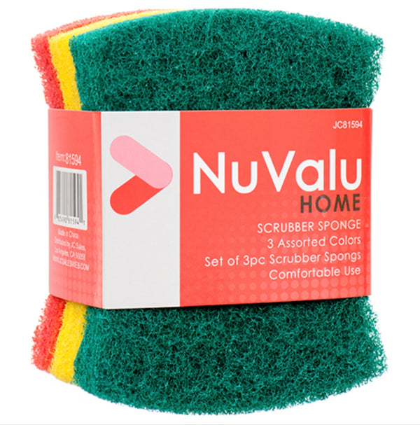 Nuvalu Scrubbers Assorted Colors 3 Pk