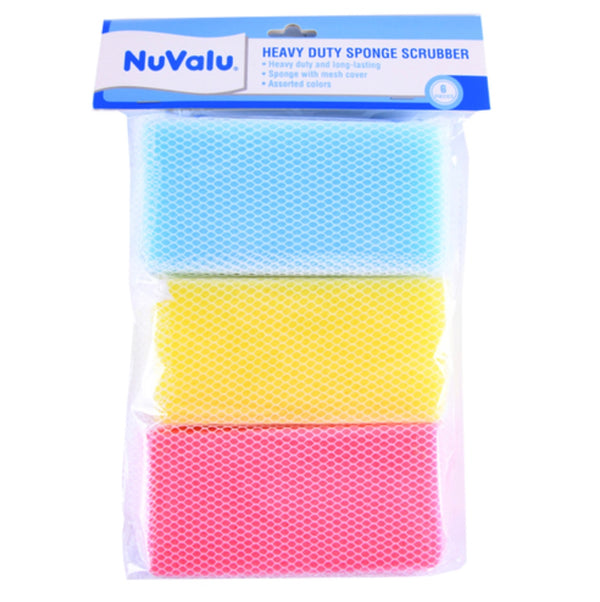 Nuvalu Sponge Scrubber in Polybag 6 Pk