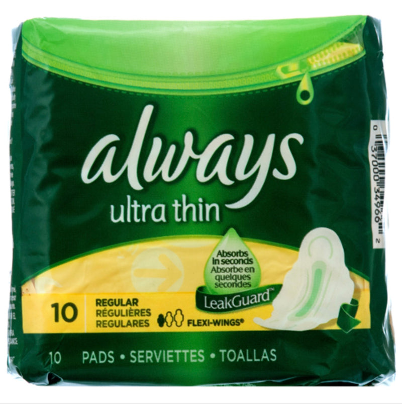 Always Ultra Thin Regular W/Wings 10 ct
