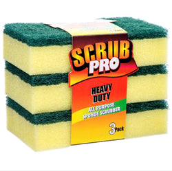 Scrub Pro Heavy Duty Scrubber Sponges 3 Pk