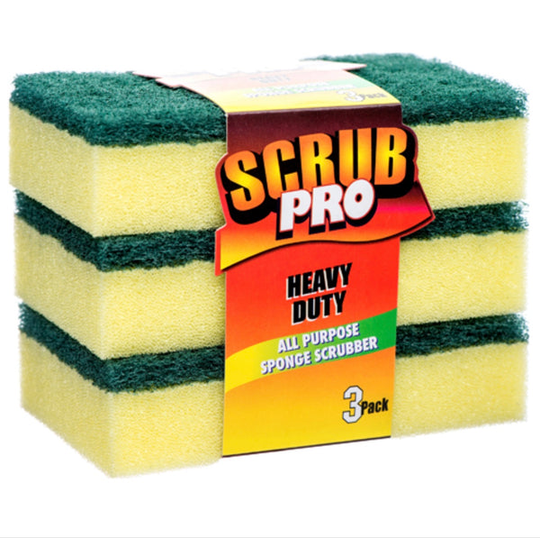 Scrub Pro Heavy Duty Scrubber Sponges 3 Pk