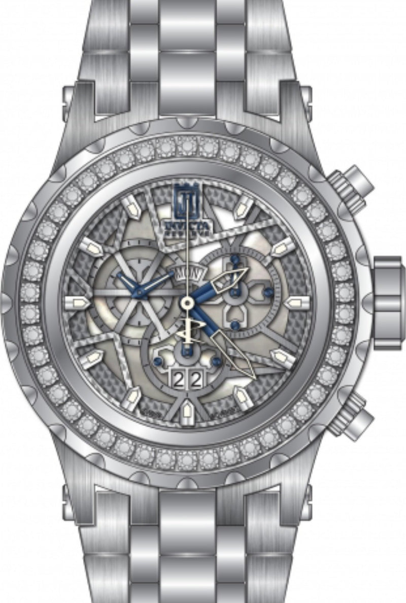 Invicta Jason Taylor Men's Watch w/ Metal, Mother of Pearl, Oyster & Skeleton Dial - 52mm, Steel (33988)