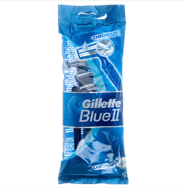 Gillette Blue II Razors Chromium Coating 5 Pk