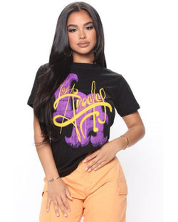 WOMEN'S LOS ANGELES BLACK TEE T-SHIRT