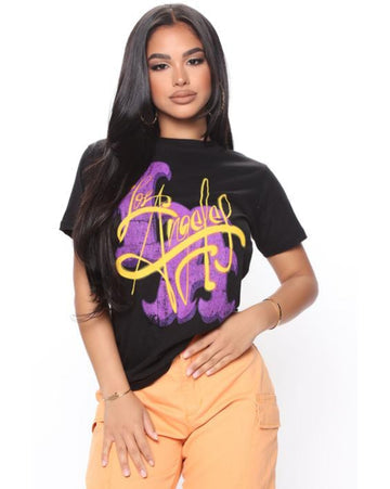 WOMEN'S LOS ANGELES BLACK TEE T-SHIRT
