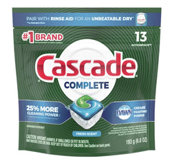 Cascade Complete Dishwasher Detergent ActionPacs Fresh Scent 18 ct