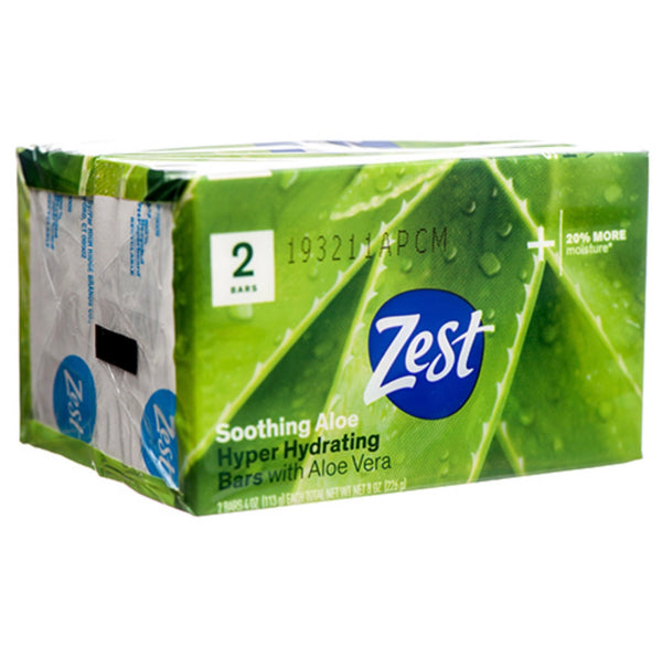 Zest Bar Soap Fresh Aloe Scent 2 Pk 4 oz