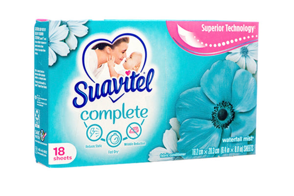 Suavitel Fabric Dryer Sheets Waterfall Mist Scent 18 ct