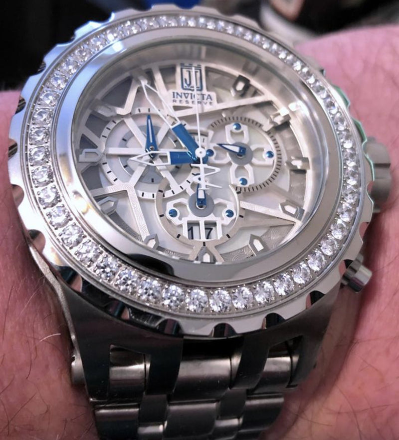 Invicta Jason Taylor Men's Watch w/ Metal, Mother of Pearl, Oyster & Skeleton Dial - 52mm, Steel (33988)