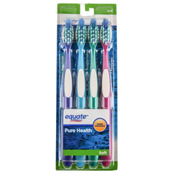 Equate Toothbrushes Pure Health Soft (4 Pk)