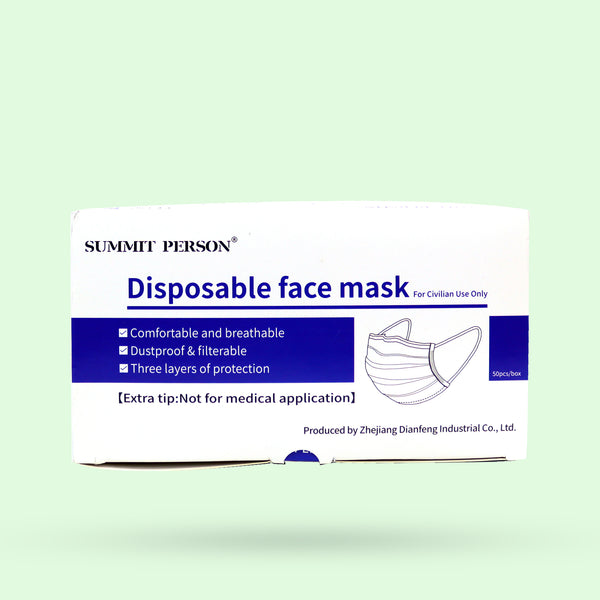 Summit Person Disposable Face Masks 50 ct