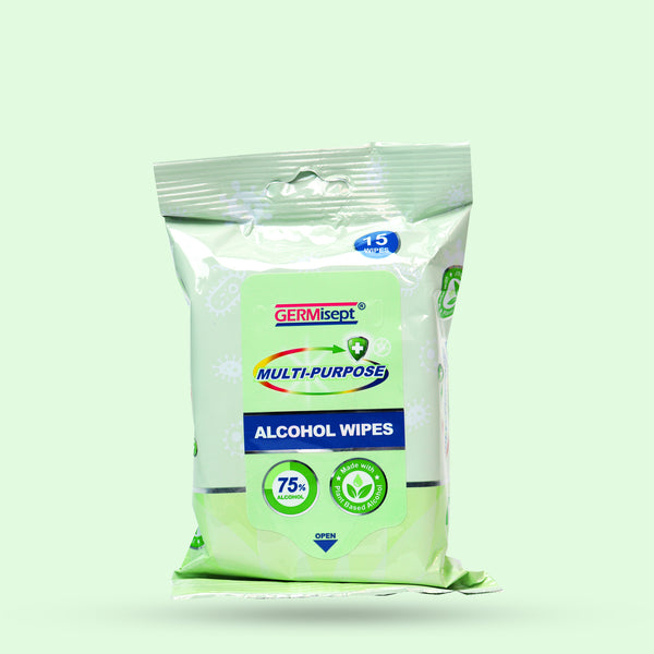 GERMisept Sterilization Hospital Grade Multi-Purpose 75% Alcohol Wipes 15 ct