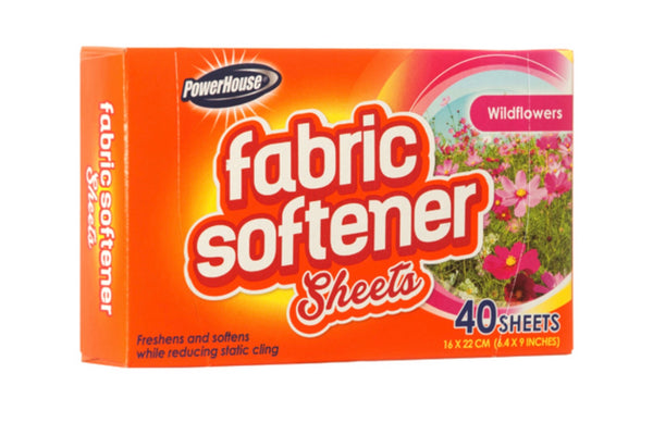 Power House Fabric Softener Dryer Sheets Wild Flower 40 ct